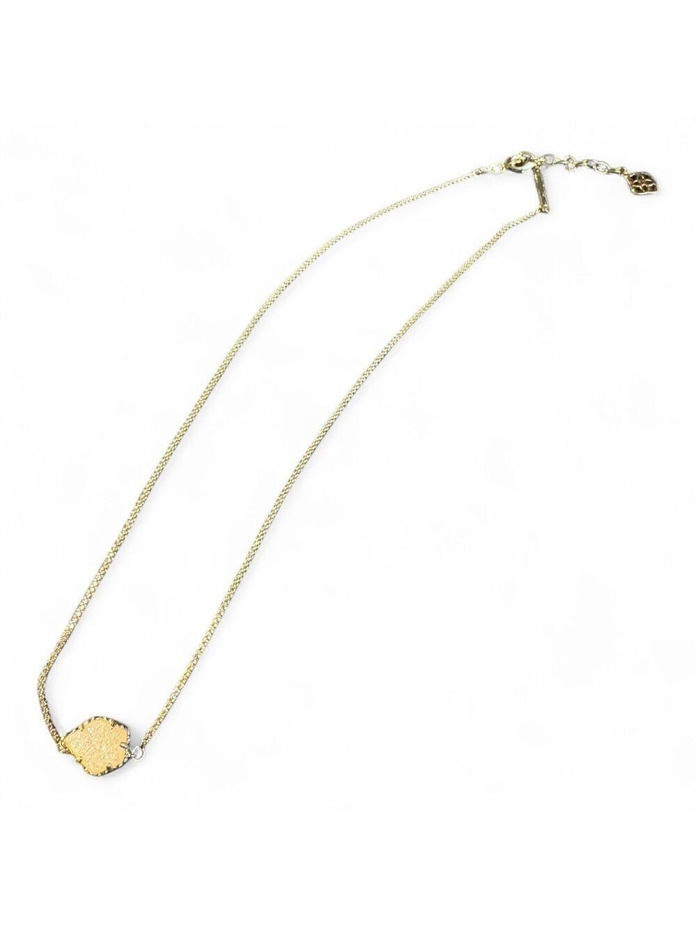 Kendra Scott Elegant Goldtone Druzy Pendant Necklace NEW